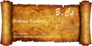 Bakay Csepel névjegykártya